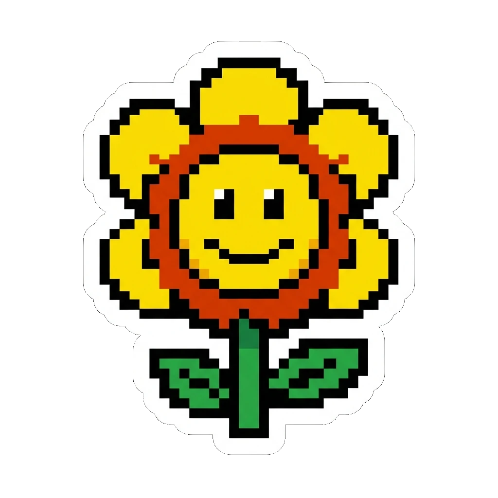 Retro Flower Sticker